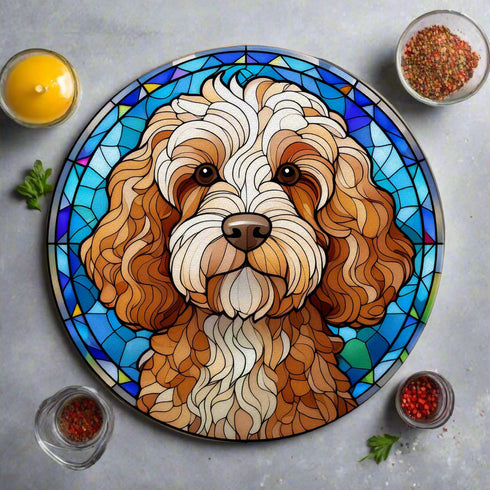 Cockapoo Glass Suncatcher Worktop Saver